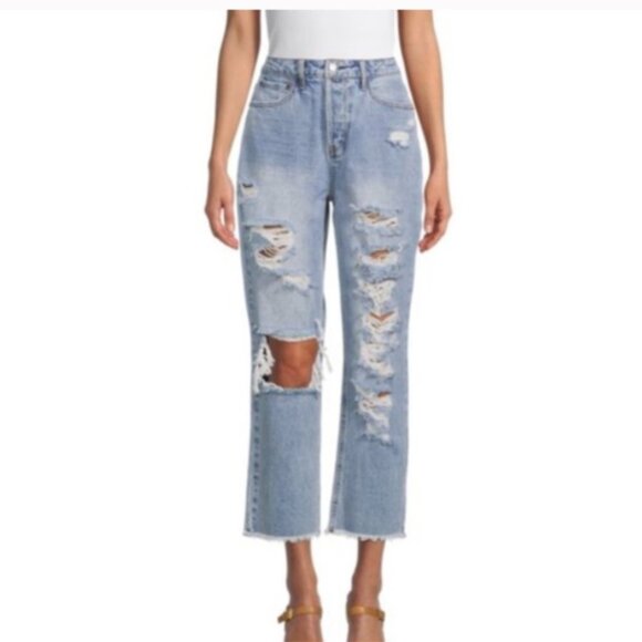 90's Boyfriend jeans size 11 distressed - Picture 1 of 8